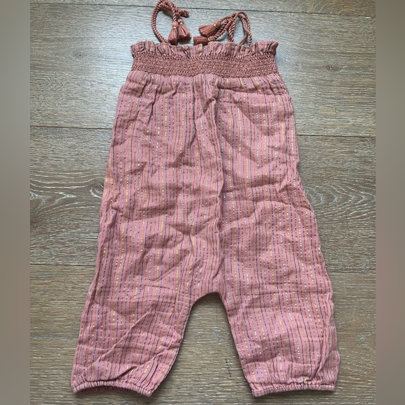 Beautiful Louis Louise Paris Rompers Lot 2 in Red & Dusty Rose | size 12M - Picture 6 of 7